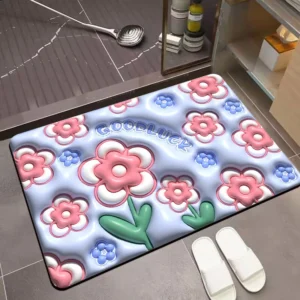 3D暖かい絵柄珪藻土入りバスマット