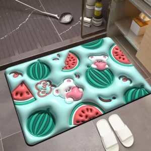 3D暖かい絵柄珪藻土入りバスマット